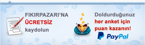 FikirPazarı'e ÜCRETSİZ kaydolun ve doldurduğunuz her anket için puan kazanın!