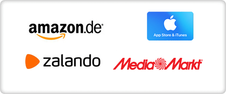 Amazon, App Store & iTunes, zalando, mediamarkt